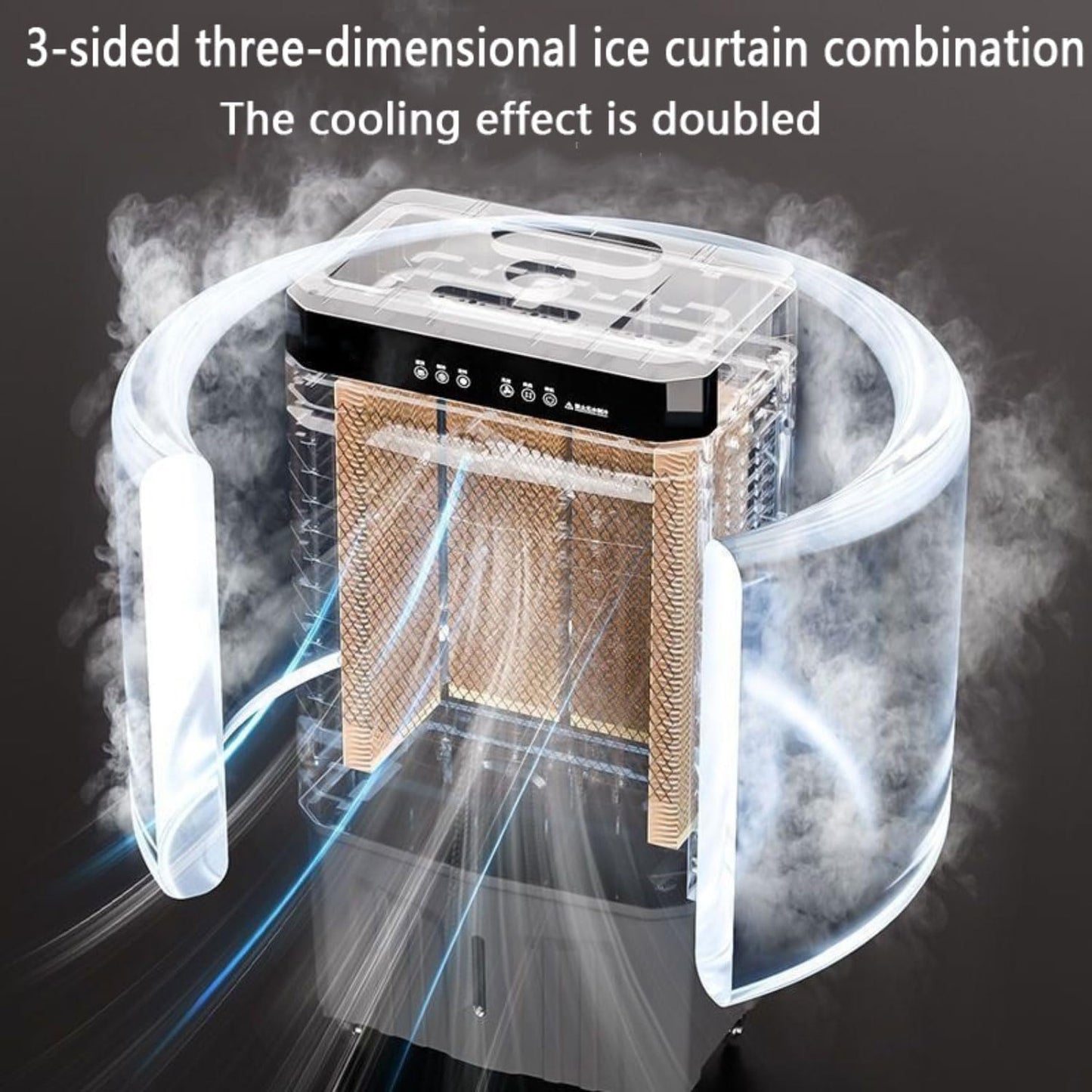 GENERIC Refroidisseur D'air évaporatif Portable Avec 4 Packs De Glace Et Grand Réservoir, 120 Ventilateur Oscillant Automatique, 3 Vitesses, Mode De Sommeil Silencieux Pour Le Garage De Bureau De Chambre