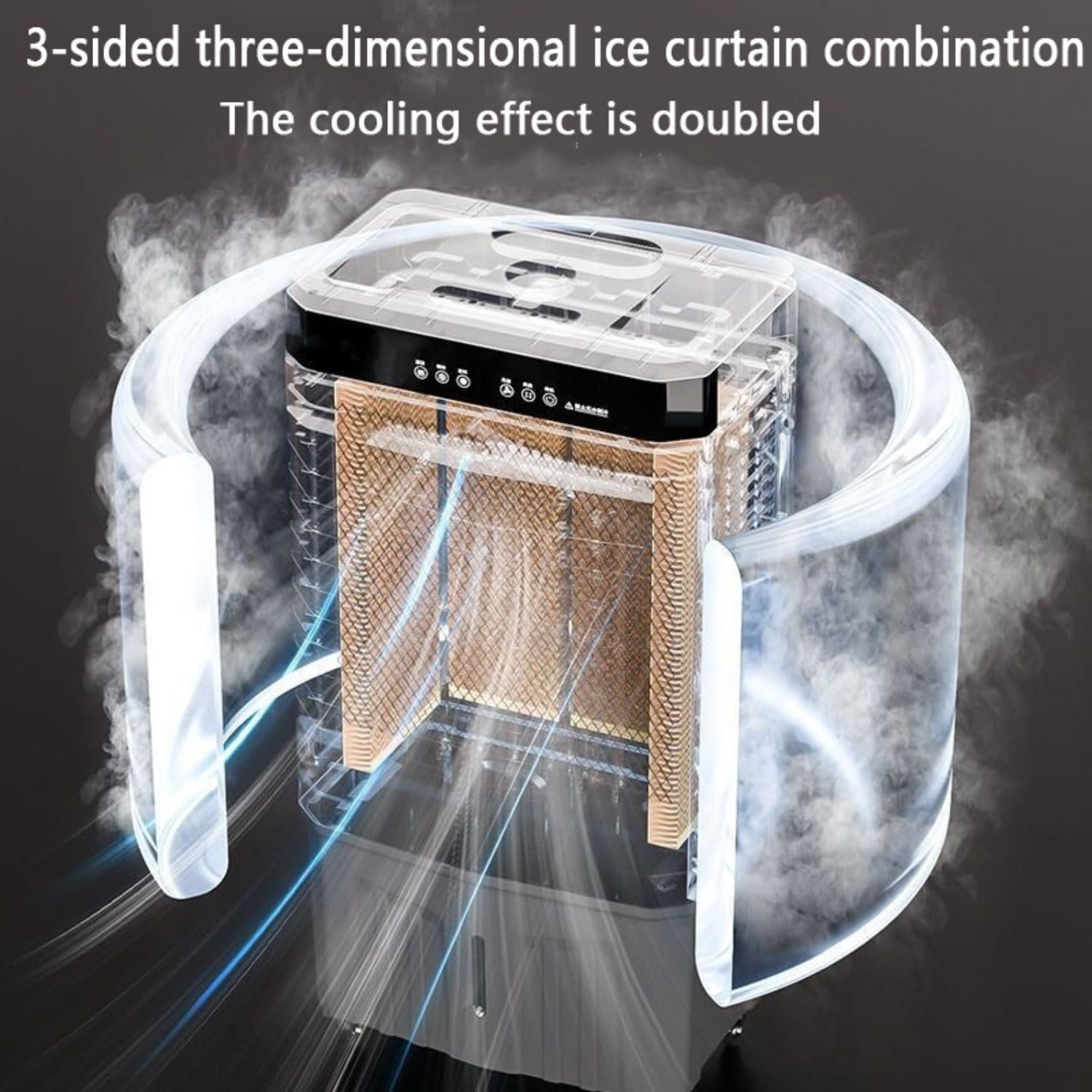 GENERIC Refroidisseur D'air évaporatif Portable Avec 4 Packs De Glace Et Grand Réservoir, 120 Ventilateur Oscillant Automatique, 3 Vitesses, Mode De Sommeil Silencieux Pour Le Garage De Bureau De Chambre