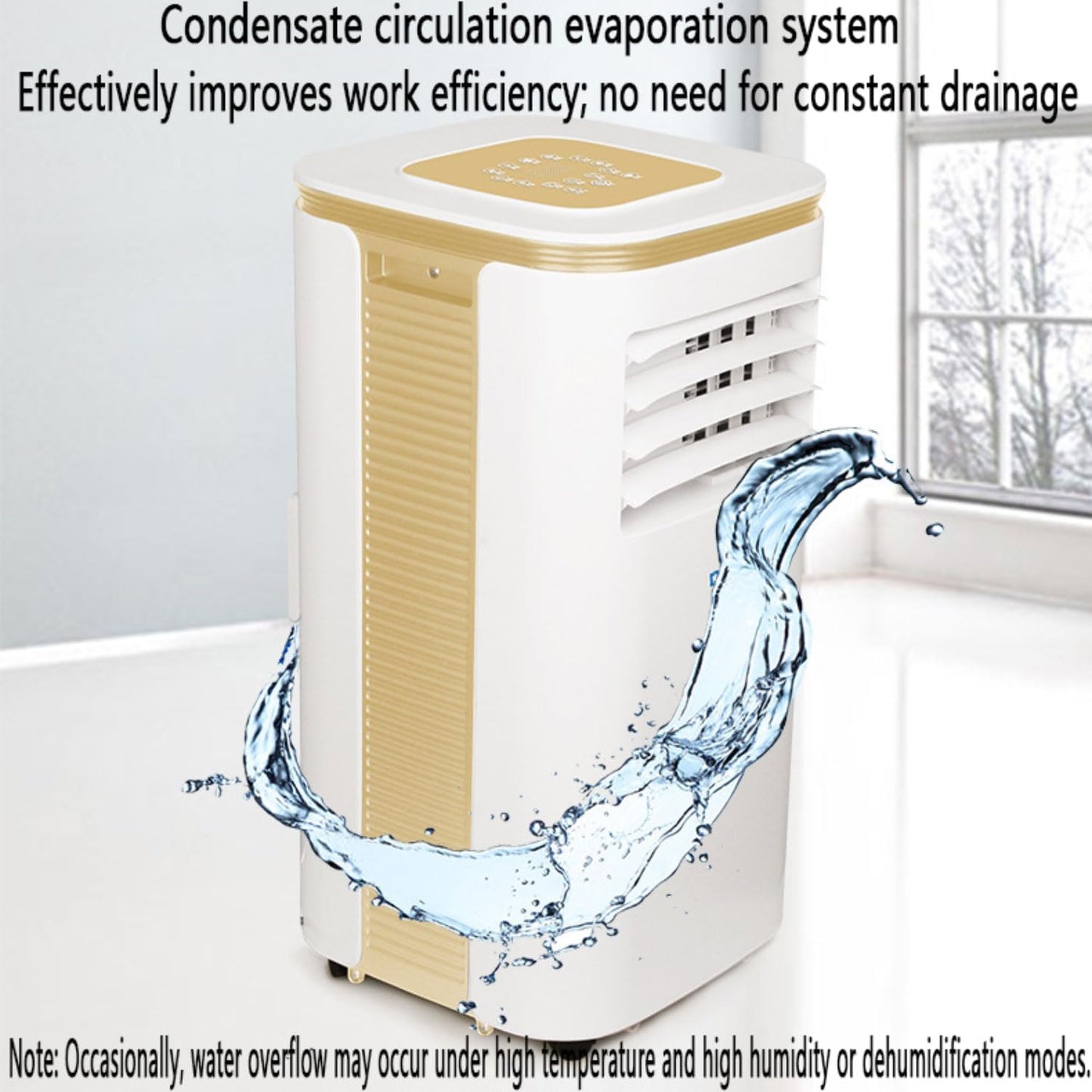 GENERIC Petit Climatiseur Portable - Déshumidificateur Intégré - 30 M² - Climatiseur Mobile Silencieux Avec Kit De Fenêtre Et Télécommande - Unité De Refroidissement Oscillante à 120° Avec 2 Vitesses Et 3