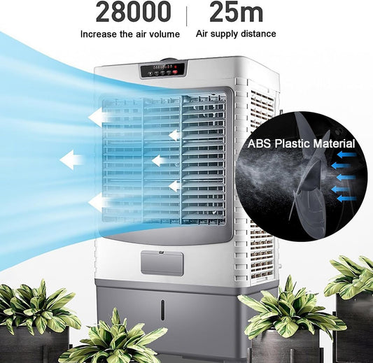 GENERIC Refroidisseur D'air Eatif Portable Avec Réglages à 3 Vitesses, Oscillat à 120 ° Et Réservoir D'eau 55L Pour Un Refroidissement Efficace Dans Les Maisons Et Les Bureaux