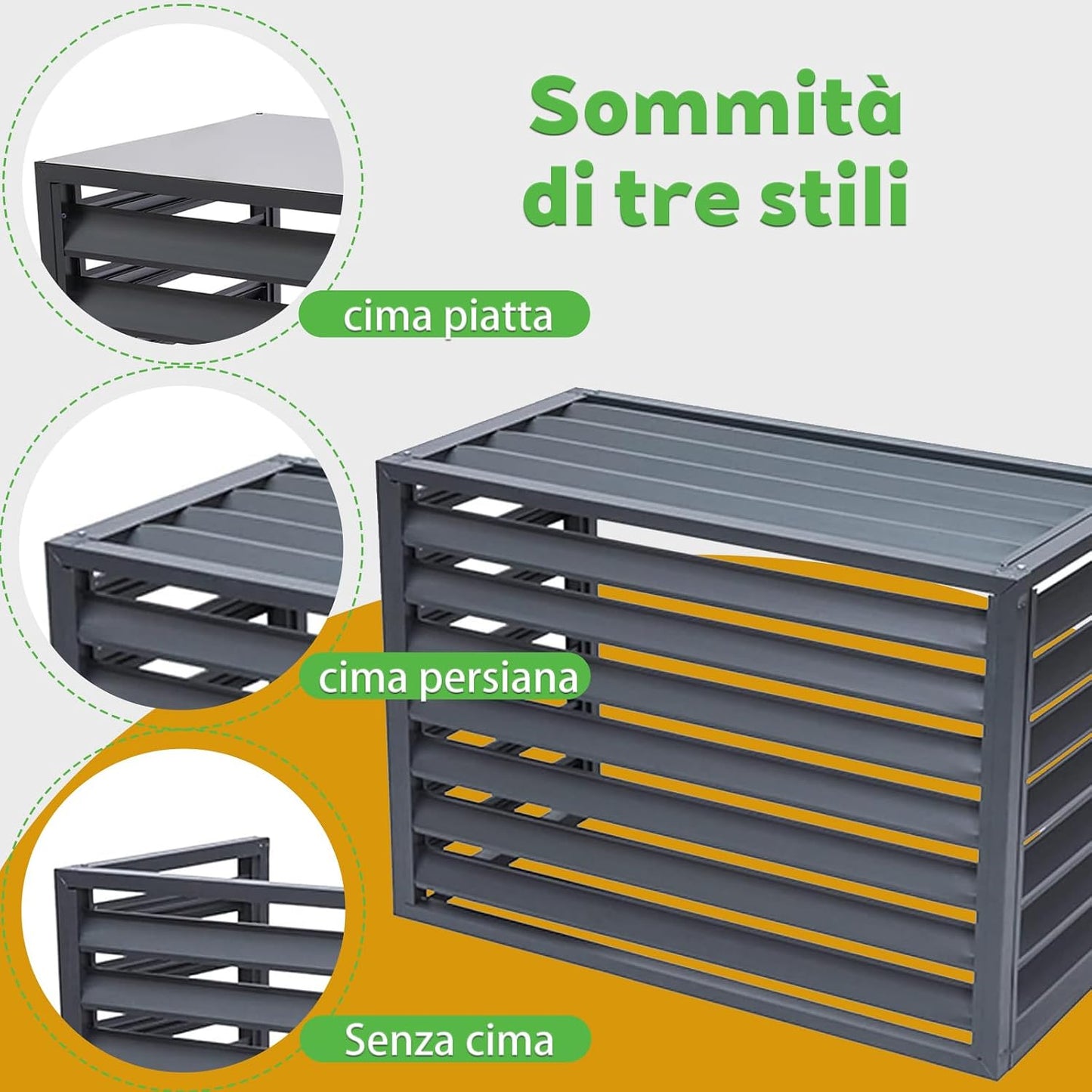 GENERIC Housse De Protection Universelle Pour Climatiseur Extérieur - Résistante Aux Intempéries - Pour Climatisation L110W60H80 - Convient Pour 2 à 3 Unités Et Bouclier Durable