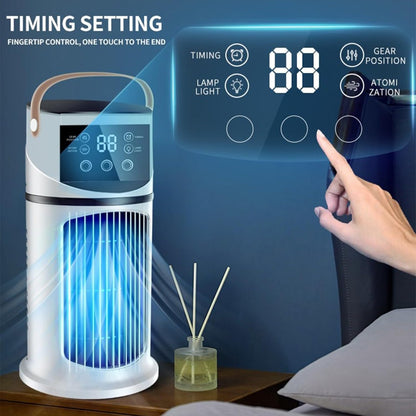  Climatiseur Portable Avec 9 Niveaux De Brume Et écran LED 7 Couleurs, Refroidisseur Silencieux Pour La Maison, La Chambre à Coucher, Le Bureau, Plastique Blanc, 27 X 155 X 155 Cm (blanc)