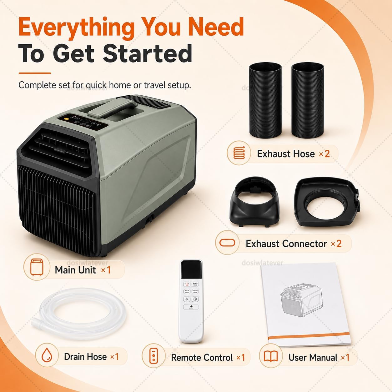  Climatiseur Portable 5000 BTU 230V - Nouveau Modèle 2026, Flux D’air Amélioré Pour Une Sensation De Fraîcheur Plus Rapide, Adapté Aux Chambres Et Petits Espaces De La Maison Grey