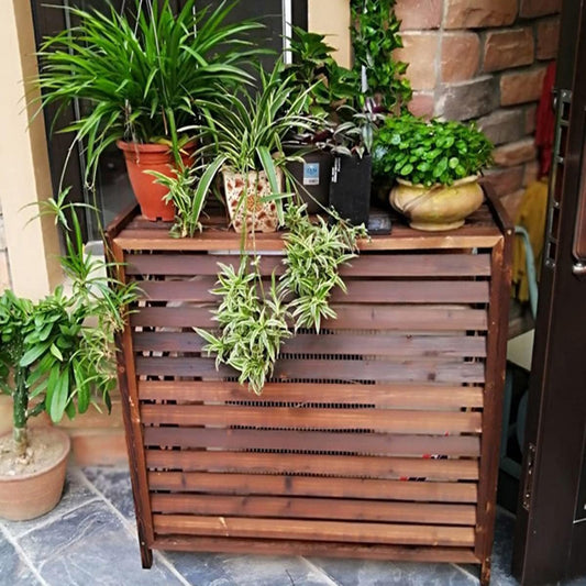  Climatiseur En Bois Pour Pompes à Chaleur Autoportant, Couverture Extérieure Et Support De Fleurs, Support En Bois Massif, étagère De Rangement De Jardin Anti-corrosion (taille : 11)