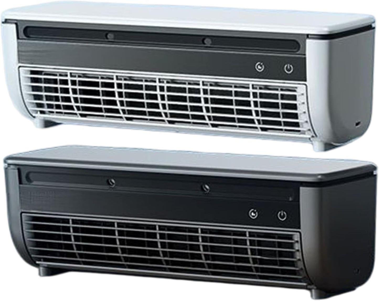  Ventilateur De Brume De Refroidissement 2 Pièces, Climatiseur Portable Mural Avec Installation Sans Perçage, Batterie 6000 Mah, 3 Vitesses Et Télécommande, Blanc/gris, Ventilateur Climatiseur, Bru