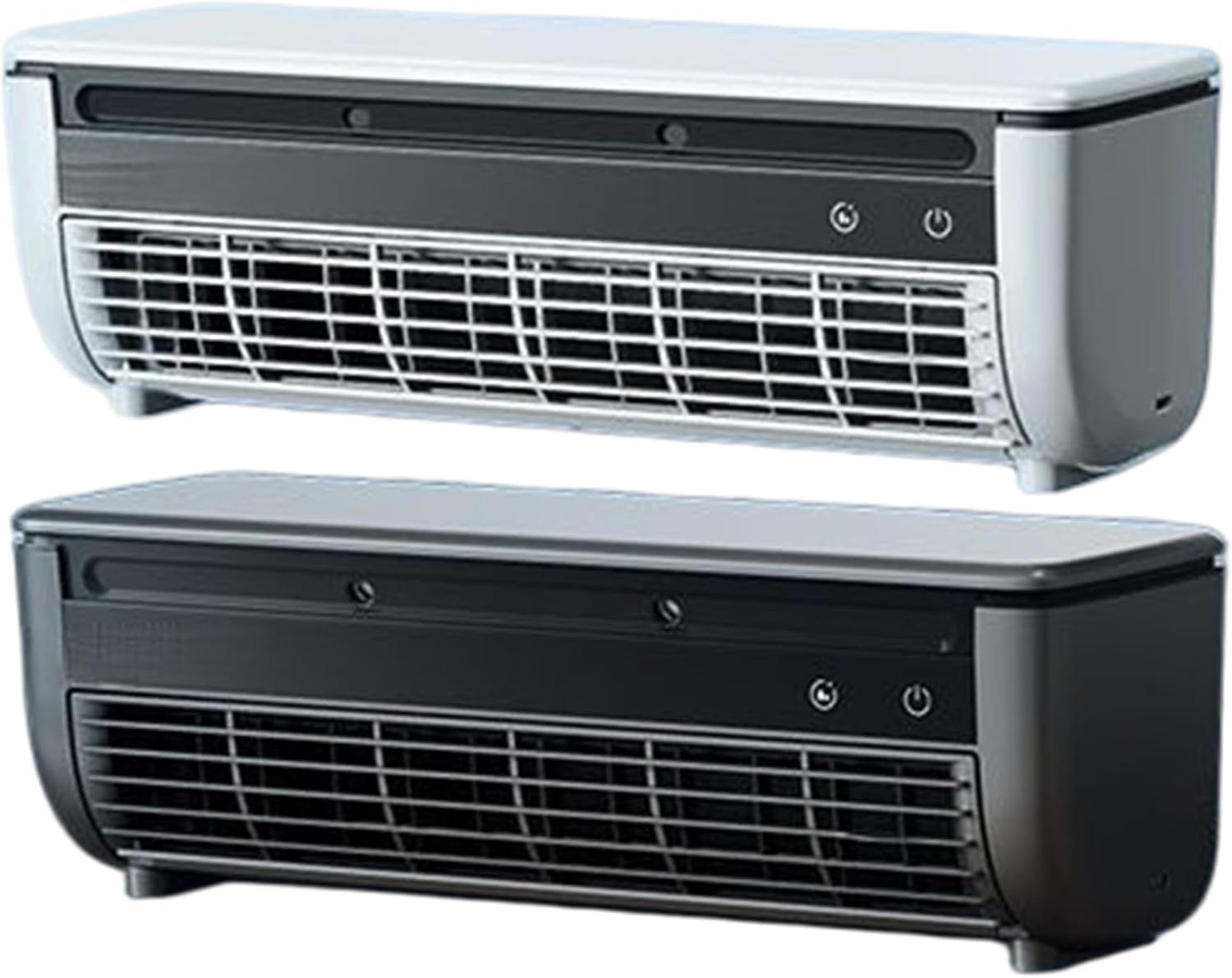  Ventilateur De Brume De Refroidissement 2 Pièces, Climatiseur Portable Mural Avec Installation Sans Perçage, Batterie 6000 Mah, 3 Vitesses Et Télécommande, Blanc/gris, Ventilateur Climatiseur, Bru