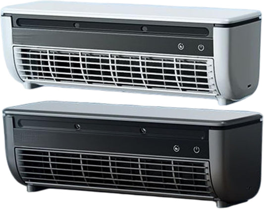  Ventilateur De Brume De Refroidissement 2 Pièces, Climatiseur Portable Mural Avec Installation Sans Perçage, Batterie 6000 Mah, 3 Vitesses Et Télécommande, Blanc/gris, Ventilateur Climatiseur, Bru