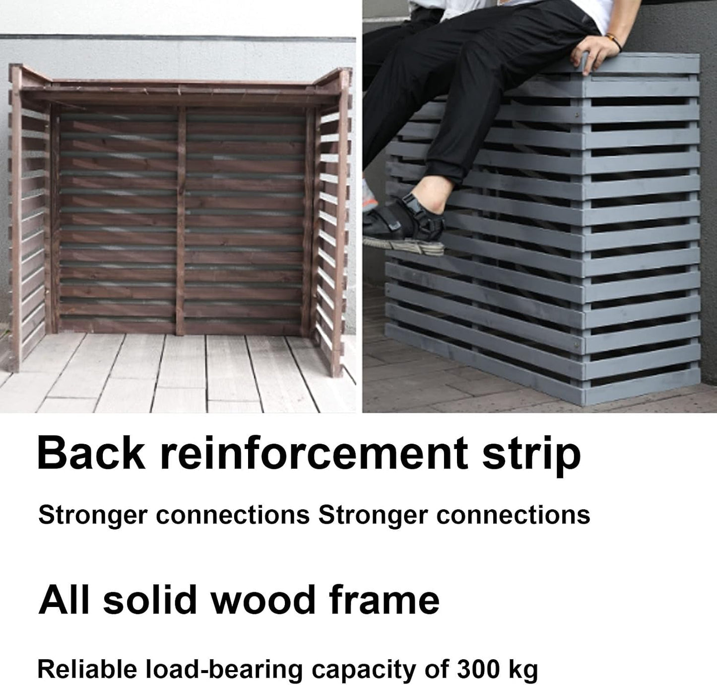 GENERIC Bonsai Design Housse En Bois Pour Climatiseur – Protection De Climatiseur Pour Unités Extérieures | Utilisation Polyvalente Et Cadre En Maille élégant | Résistant Aux Intempéries Et Décoratif