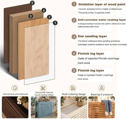 GENERIC Housse De Climatiseur D'extérieur En Bois – Capot à Persiennes En Bois Massif Avec Support De Fleurs élégant Pour Climatiseur Résistant Aux Intempéries Et Design