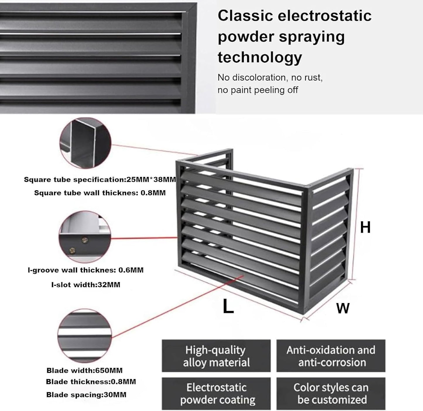  Housse De Climatiseur D'extérieur En Aluminium Et Support De Présentation Pour Plantes – Protection Contre Les Intempéries Pour Condensateur – Clôture D'intimité – Étagère De Jardin Pour Fleurs