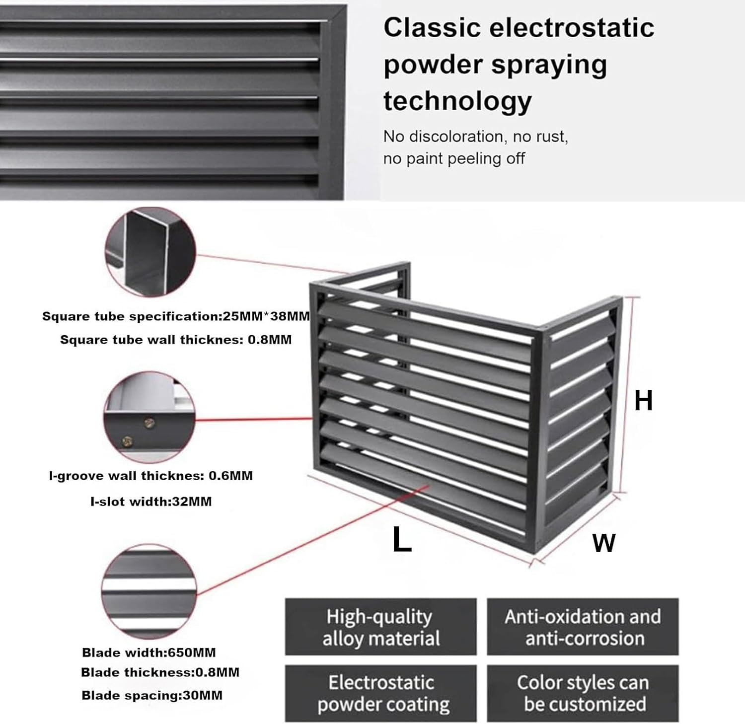  Housse De Climatiseur D'extérieur En Aluminium Et Support De Présentation Pour Plantes – Protection Contre Les Intempéries Pour Condensateur – Clôture D'intimité – Étagère De Jardin Pour Fleurs