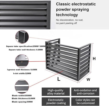  Housse De Climatiseur D'extérieur En Aluminium Et Support De Présentation Pour Plantes – Protection Contre Les Intempéries Pour Condensateur – Clôture D'intimité – Étagère De Jardin Pour Fleurs