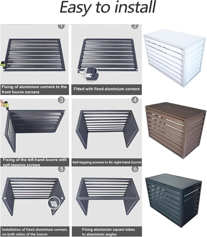  Housse D'extérieur Pour Unité De Climatisation 110 X 80 X 60 Cm - Protection Résistante Aux Intempéries - Grille Inclinée à 45° Pour Une Circulation D'air Optimale - Housses Pour Climatiseurs