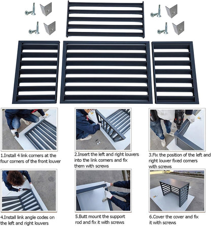 GENERIC Housse En Aluminium Pour Climatiseur Et Clôture De Confidentialité Décorative – Grilles De Protection Extérieures Pour CVC Et Pompes à Chaleur, Poubelle – Design Résistant Aux Intempéries