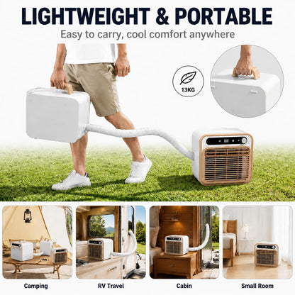  Mini Climatiseur Mobile 5000 BTU, Climatiseur Tente 1m | Modèle Split Silencieux, Rafraîchisseur D'air De Table Pour Chambre Bureau, Option Tuyau 1m/1.5m/2m Sans Eau