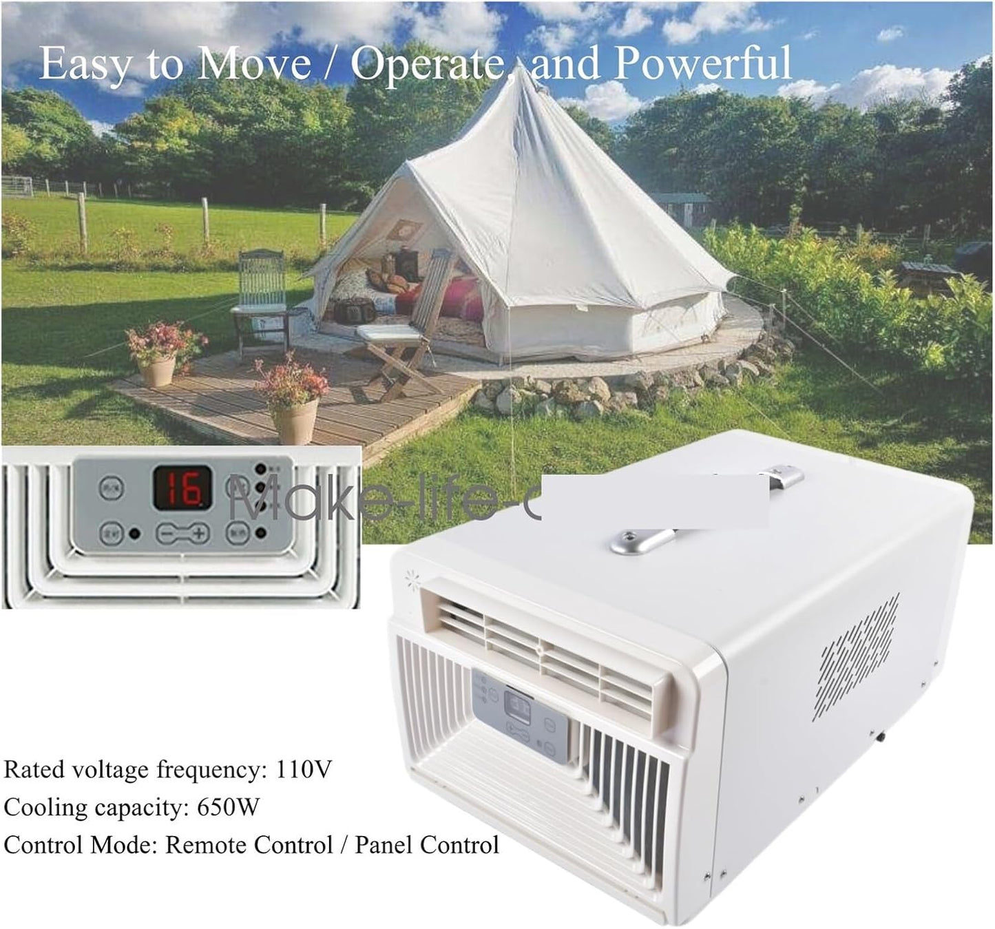  Climatiseur Portable AP03 AC 650 W For Tente, Camping-Car, Camping-Car Large Compatibilité