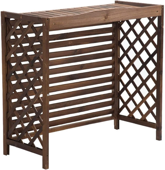 GENERIC Cloison De Séparation Extérieure En Bois Pour Climatiseur - Cache-pot De Fleurs - Grilles De Protection Pour Unités AC - Brise-vue Pour Jardin Et Terrasse.