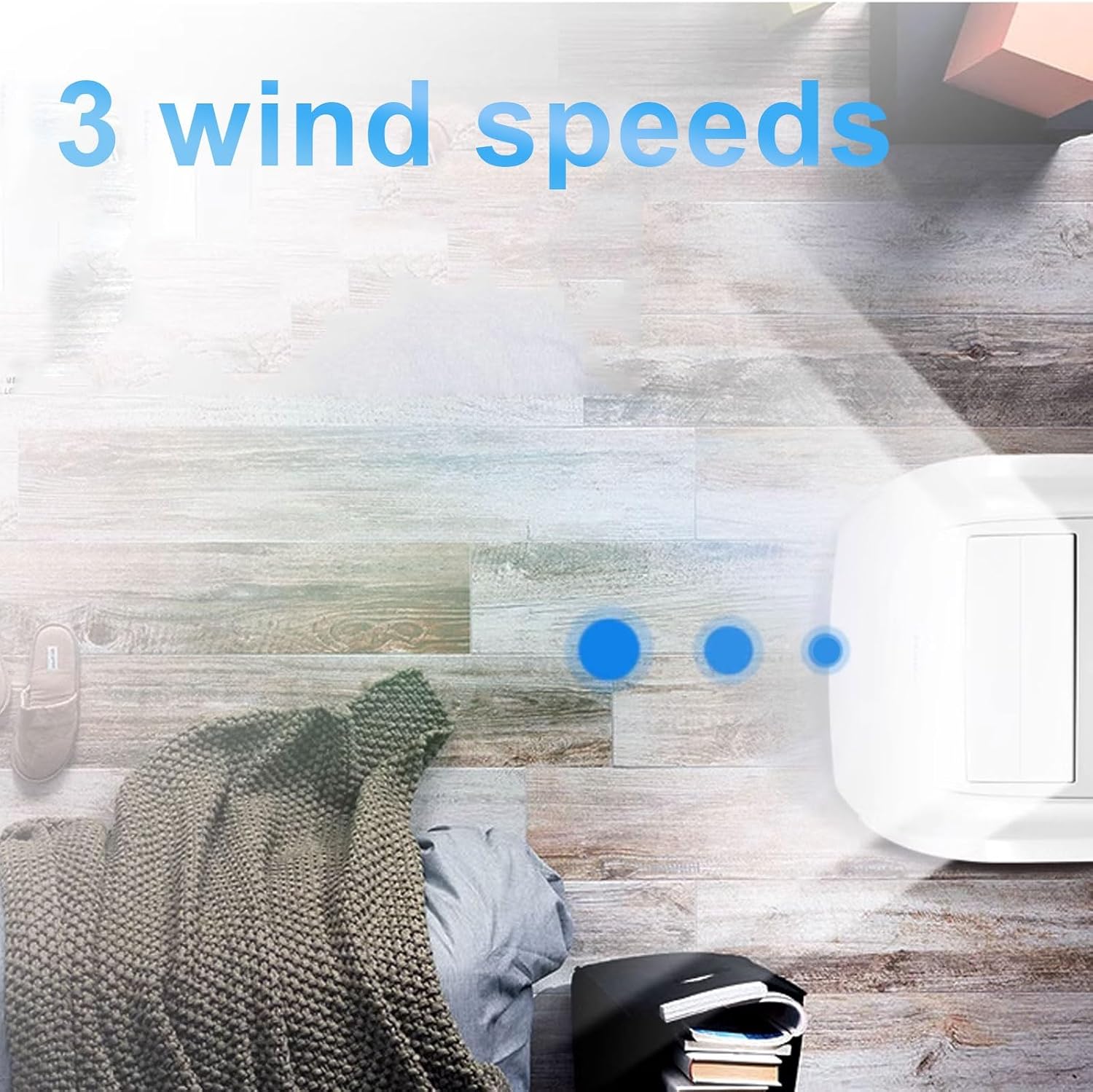 GENERIC Air Conditioner Portable Mobile Rafraichisseur D'air 3 Vitesses Alimentation En Air Grand Angle De 70° Avec Rouleau Universel Et Orifice De Drainage 220 V