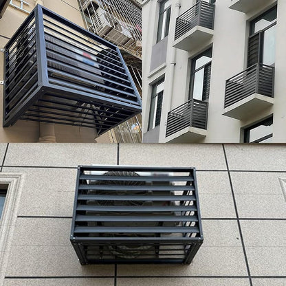 GENERIC Housse De Climatiseur En Aluminium De Qualité Supérieure Et écran De Clôture Pour Pompe à Chaleur, Design à 3 Panneaux Pour Unités Extérieures/intérieures, 110 X 80 X 60 Cm, Résistant Aux Intempéries