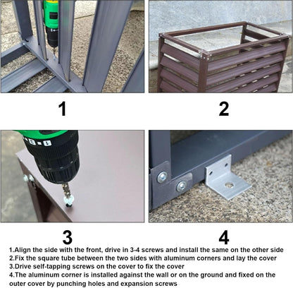  Housse Antivol En Aluminium Robuste Pour Climatiseur Extérieur - Réduction Du Bruit - Condensateur Central - Résistant Aux Intempéries - Protège Votre Système Contre Le Vol Et