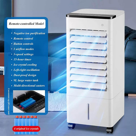 GENERIC Climatiseurs Portables Avec Télécommande, Minuterie De 15 Heures Pour Arrêt Automatique Intelligent, 3 Vitesses, Réservoir De 9L Pour 20 Heures De Refroidissement