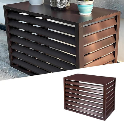GENERIC Housse De Protection Pour Climatiseur D'extérieur à 4 Panneaux, Boîtier En Aluminium Pour Climatiseur, Pompe à Chaleur, Poubelle Et Support De Fleurs, Résistante Aux Intempéries (marron, 100 X 50 X 70