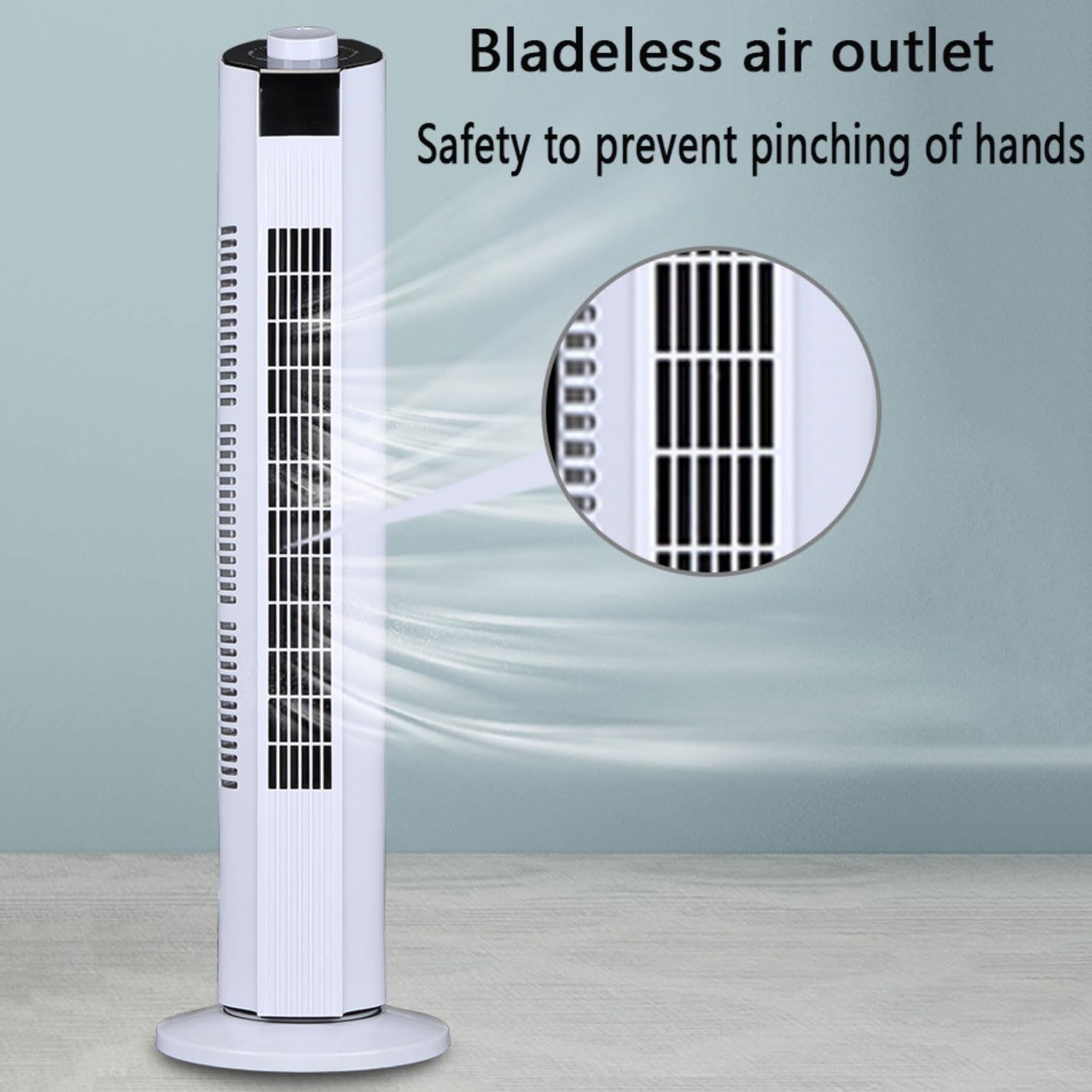 GENERIC Ventilateur De Tour Calme Pour Chambre à Coucher, 3 Vitesses Et 60 Oscillations Refroidisseur D'air Portable Avec Télécommande, 12H Minuterie Mode De Sommeil Circulateur Compact Pour Le Bureau à Domic