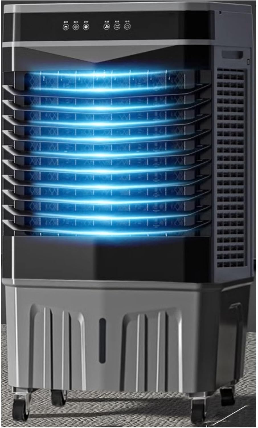 GENERIC Refroidisseur D'air évaporatif Portable De 120 Degrés Avec Bridum, Ventilateur Oscillant Automatique à 3 Vitesses Pour Bureau De Chambre à Coucher, Humidificateur Et Purificateur, Refroidissement Effi