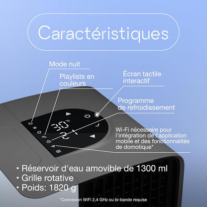 Refroidisseur D'air Pour Bureau - Climatiseurs Portables - Petit Ventilateur à Glace - Refroidisseur D'air Par évaporation, Evasmart Blanche