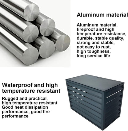 GENERIC Housse De Protection Pour Climatiseur D'extérieur – Protection En Aluminium Pour Unités Extérieures – Housse De Condensateur Résistante Aux Intempéries – Cache Le Climatiseur Avec Clôture Décorative