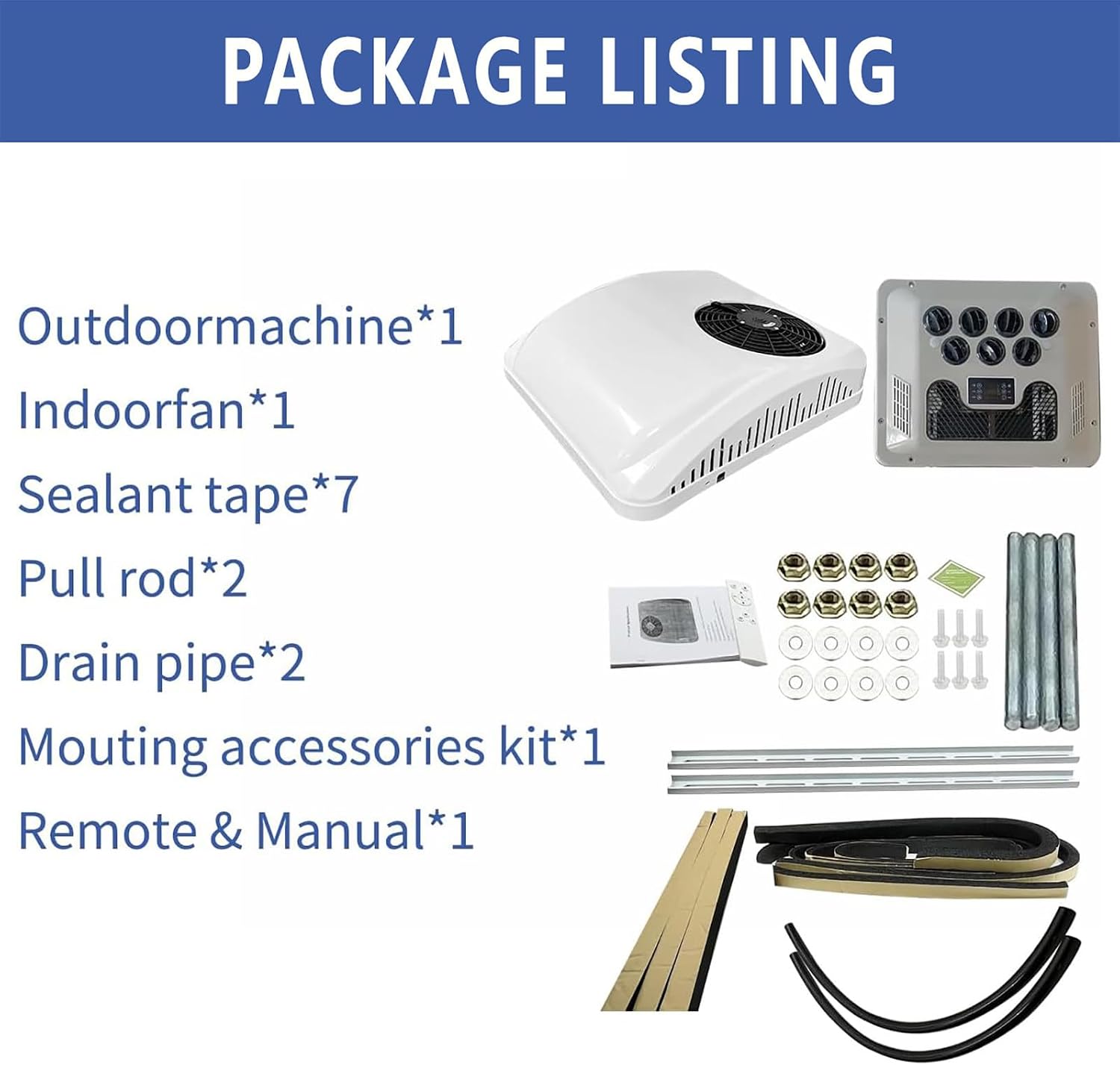GENERIC Climatiseur De Toit – Toutes Saisons, Télécommande, Design Fin, Double Refroidissement/chauffage Pour Camions, Camping-cars, Camping-cars