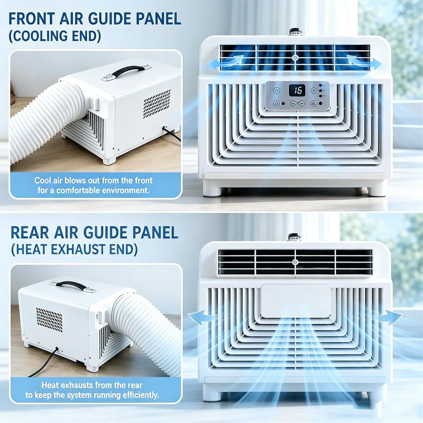  Climatiseur De Camping Portable 3400 BTU, Petit Climatiseur Silencieux 4 En 1 Avec Télécommande, Minuterie 1-12 H, Idéal Pour Tentes, Camping-Cars, Camions, Fourgonnettes, Caravanes Et Chambres