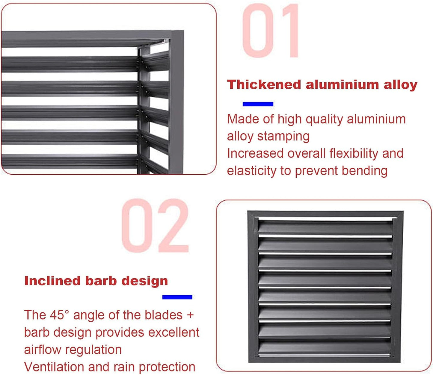 GENERIC Housse De Protection Pour Climatiseur Extérieur – Protection En Aluminium Pour Pompe à Chaleur – Clôture élégante Pour Dissimuler Les Unités Extérieures Et Résistante Aux Intempéries.