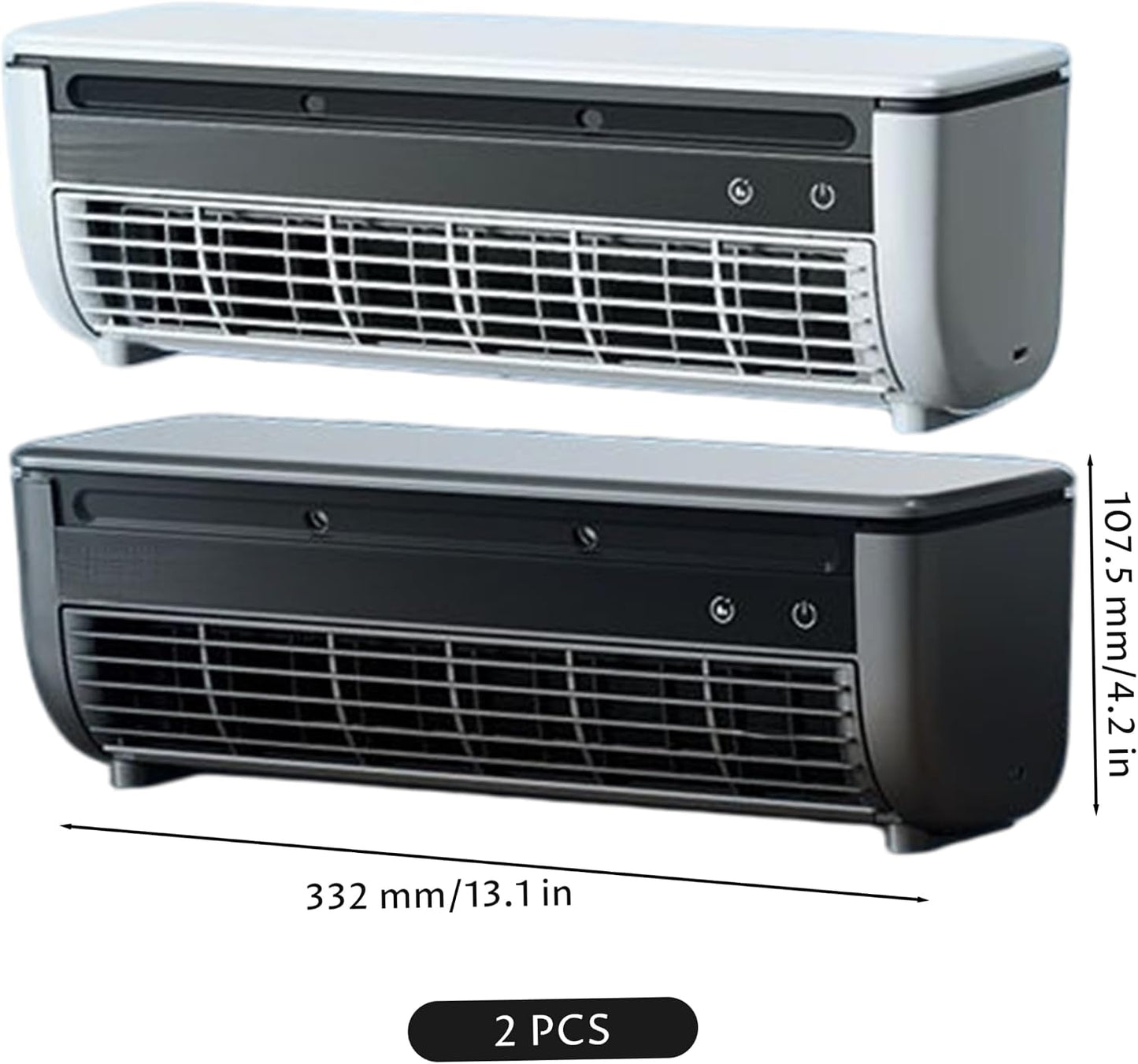  Ventilateur De Brume De Refroidissement 2 Pièces, Climatiseur Portable Mural Avec Installation Sans Perçage, Batterie 6000 Mah, 3 Vitesses Et Télécommande, Blanc/gris, Ventilateur Climatiseur, Bru