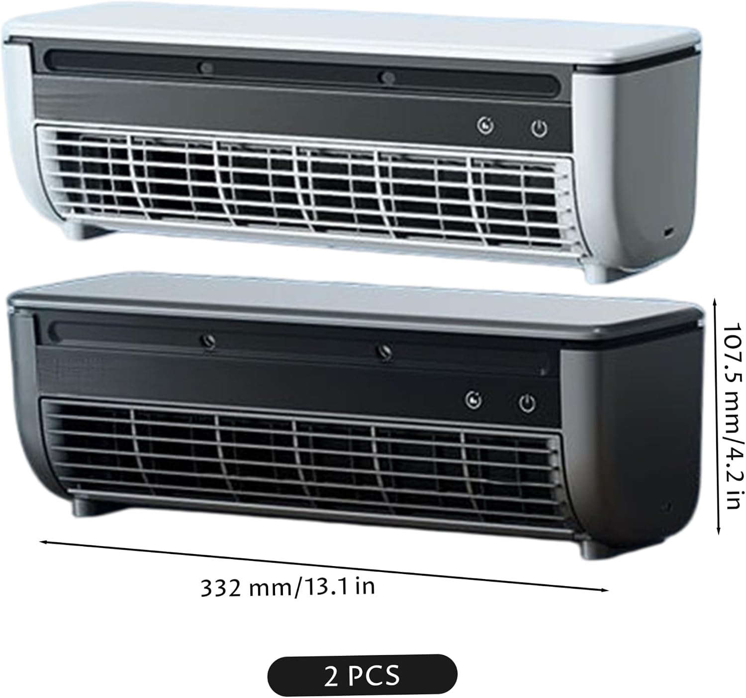  Ventilateur De Brume De Refroidissement 2 Pièces, Climatiseur Portable Mural Avec Installation Sans Perçage, Batterie 6000 Mah, 3 Vitesses Et Télécommande, Blanc/gris, Ventilateur Climatiseur, Bru