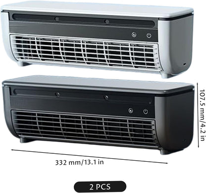  Ventilateur De Brume De Refroidissement 2 Pièces, Climatiseur Portable Mural Avec Installation Sans Perçage, Batterie 6000 Mah, 3 Vitesses Et Télécommande, Blanc/gris, Ventilateur Climatiseur, Bru
