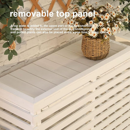  Housse En Bois Pour Climatiseur – Clôture élégante Pour Pompe à Chaleur Extérieure Pour Dissimuler Les Unités De Climatisation, Design Résistant Aux Intempéries Pour Améliorer L'esthétique Extérieure