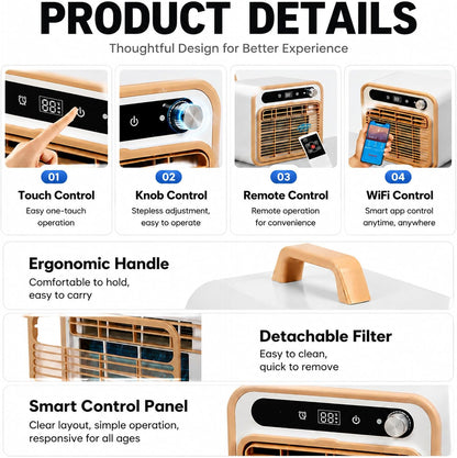  Mini Climatiseur Mobile 5000 BTU, Climatiseur Tente 1m | Modèle Split Silencieux, Rafraîchisseur D'air De Table Pour Chambre Bureau, Option Tuyau 1m/1.5m/2m Sans Eau