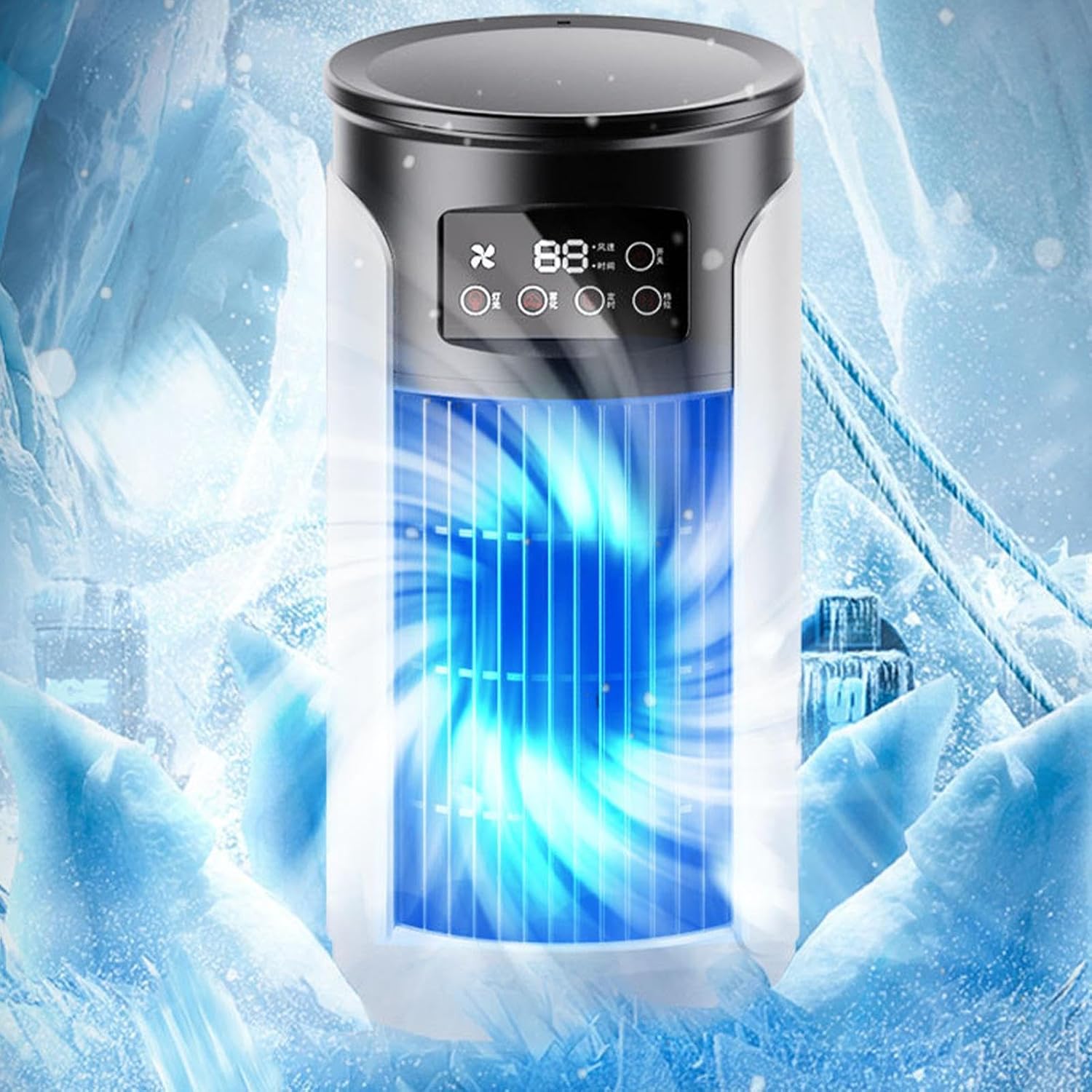  Ventilateur Climatiseur | Ventilateur Personnel Portable Rafraîchisseur D'Air | Vitesses Réglables - Réservoir 300ml - Silencieux Pour Bureau, Domicile Et Voyage