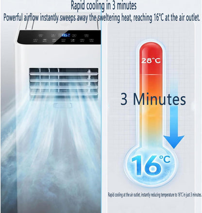  7000 BTU Portable AC Pour Les Chambres Jusqu'à 300 Pieds Carrés, Unité De Refroidissement Ultra-silencie Avec Télécommande, Déshumidificateur Et Modes De Ventilateur, Conception Facile Pour Le Bureau