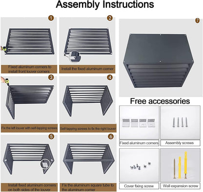 Housse D'extérieur En Aluminium Pour Unité De Climatisation – Grilles De Protection Pour Climatiseurs Et Pompes à Chaleur – Boîtier Polyvalent Pour Poubelle Et Support De Fleurs Résistant Aux