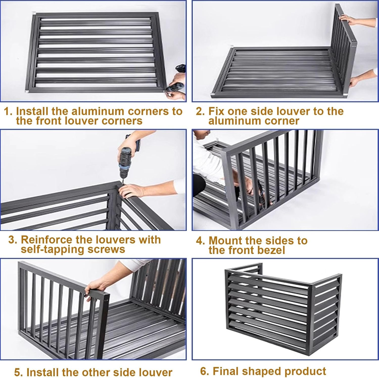 GENERIC Housse De Protection Marron Pour Climatiseur – Clôture En Alliage D'aluminium Pour Intérieur/extérieur – Protection Contre La Pluie – Solution élégante Et Cachette AC
