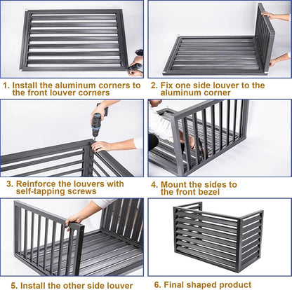 GENERIC Housse De Protection Marron Pour Climatiseur – Clôture En Alliage D'aluminium Pour Intérieur/extérieur – Protection Contre La Pluie – Solution élégante Et Cachette AC