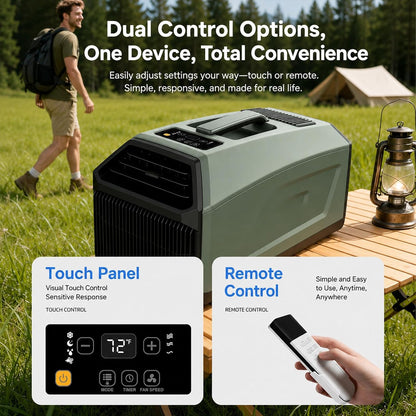  Climatiseur Portable De Camping 5100Btu,sans évacuation Requise,Silencieux,Minuterie 24H,3 Vitesses,10 M² / 108 Pi², Pour Tentes,Chambres,Camping-Cars Autres Espaces Extérieurs 220VAC