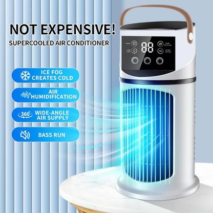  Climatiseur Portable Avec 9 Niveaux De Brume Et écran LED 7 Couleurs, Refroidisseur Silencieux Pour La Maison, La Chambre à Coucher, Le Bureau, Plastique Blanc, 27 X 155 X 155 Cm (blanc)