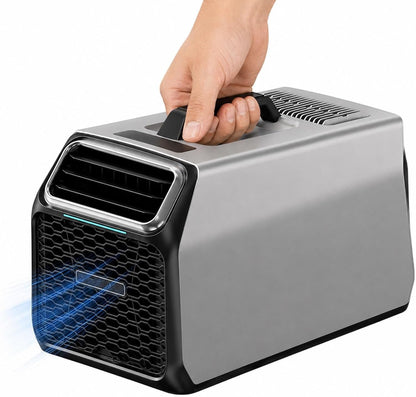  Climatiseur Portable 220V Pour Maison Van, Tente Et Bureau Silver-220V | 220V Pour Usage Secteur; En Extérieur, Utiliser Une Batterie Externe Compatible Avec Conversion Adaptée.
