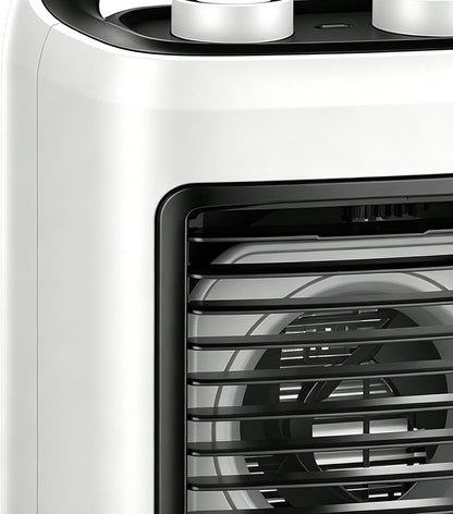  Mini Climatiseur D'Air Portatif - Avec Réservoir D'Eau De 180 Ml, Rechargeable Par USB Et 6 Vitesses,Mini Ventilateur Rafraîchisseur D'Air Portable | Adapté Pour Chambre, Salon, Cuisine, Bureau Et Dor