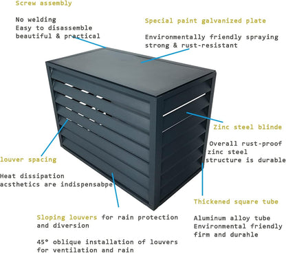 GENERIC Écran De Clôture Pour Climatiseur Extérieur – Couvercle De Conditionnement En Alliage D'aluminium Et Support De Plante En Métal, Volets Anti-corrosion Pour Unité Extérieure, Blanc (taille : 1,5P)