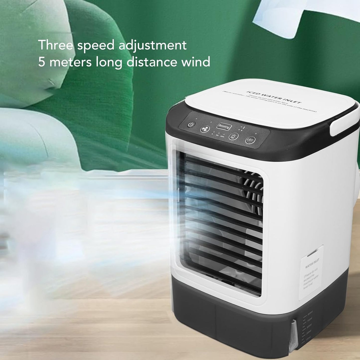  Climatiseur Portable 900 Ml, Fonction De Vaporisation, Vitesse De Ventilation Réglable, Mini Climatiseur Personnel Pour La Maison, Chambre Ou Le Bureau