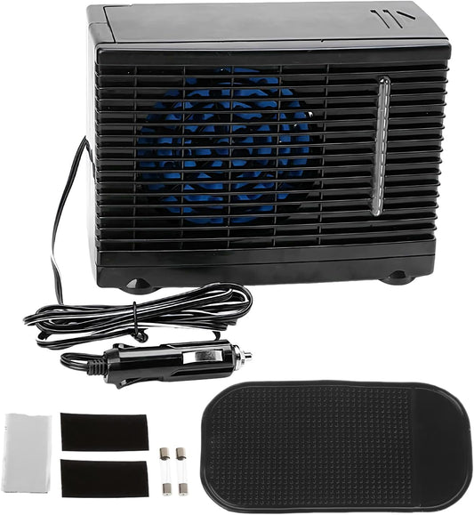  Ventilateur Climatiseur Voiture Portable | Humidificateur Climatiseur Ventilateur Automobile | Rafraîchisseur D'Air Évaporatif 12V Pour Camion Camping-Car Voyage Sous-Sol Chambre Garage